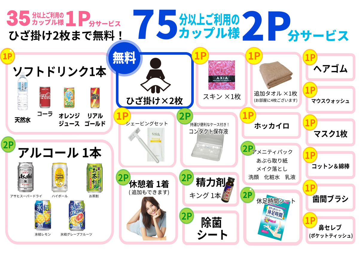 75分以上以上ご利用のカップル様